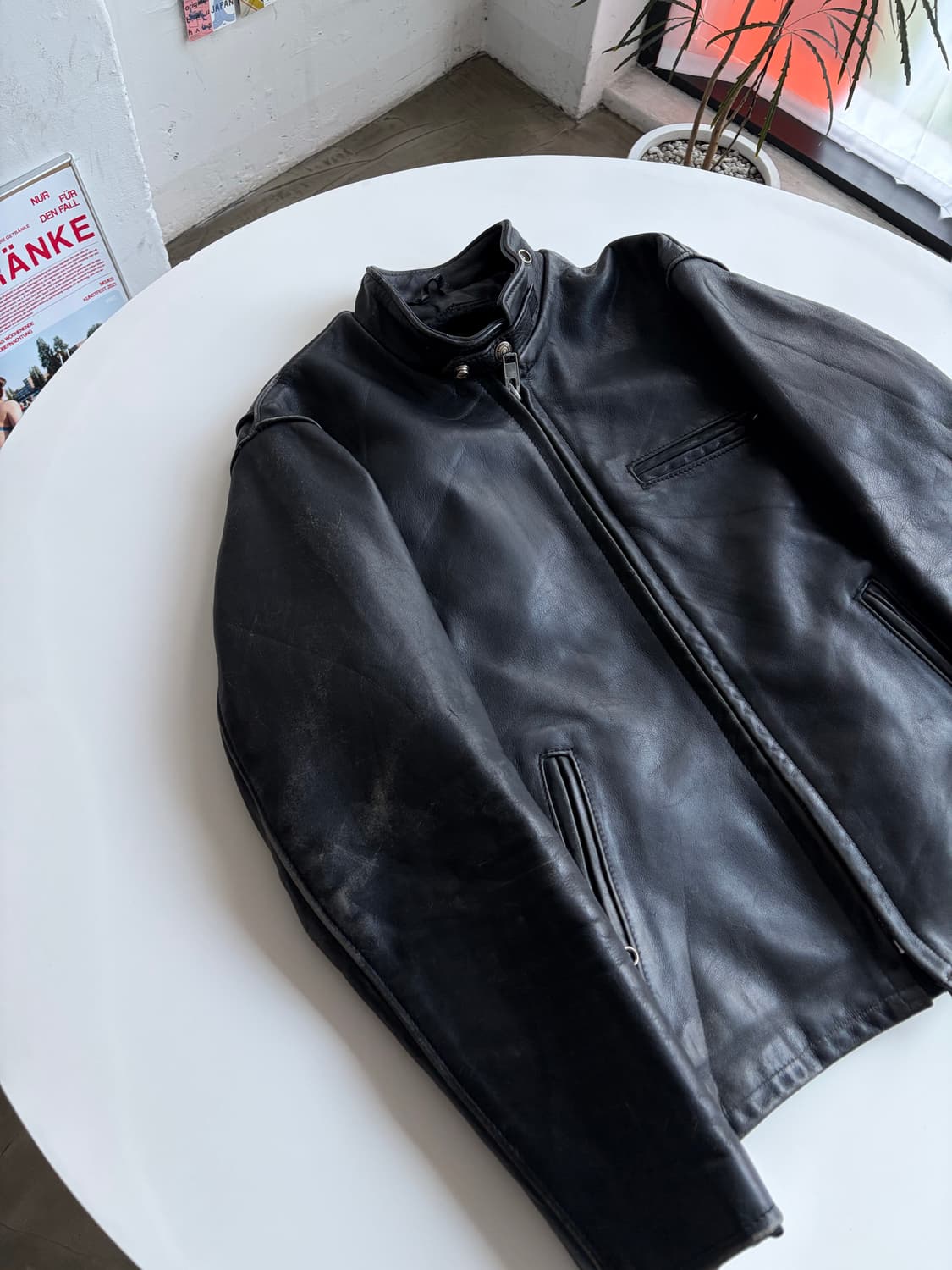 쇼트 싱글 레더 자캣 상품이미지2