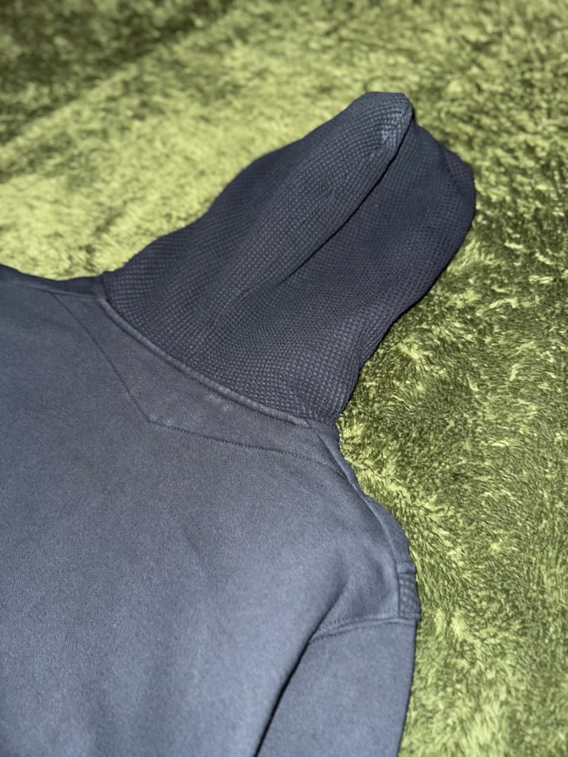 [M] MSCHF 미스치프 와플 믹스드 패널 후드 집업 블랙 상품이미지8