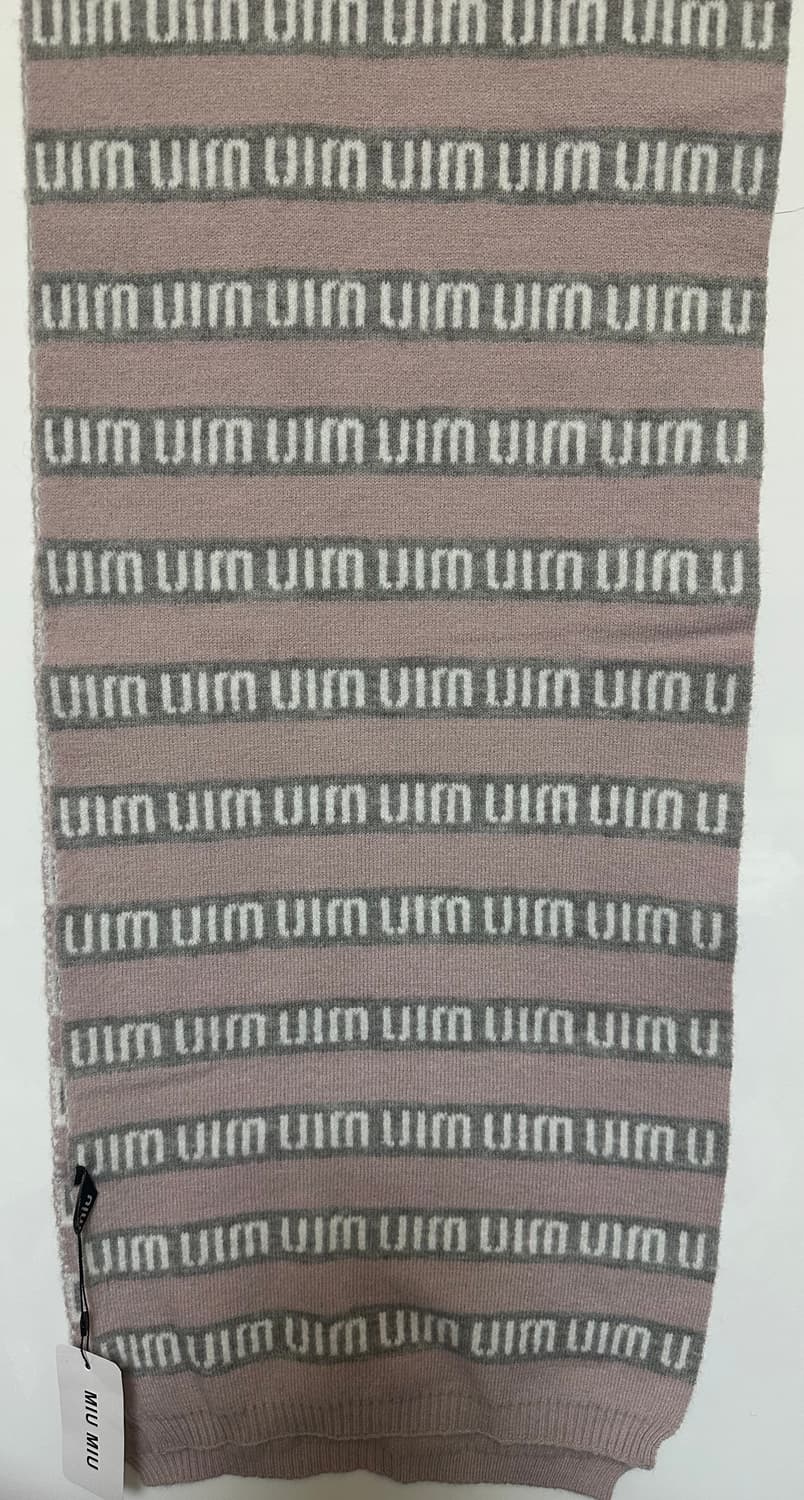 미우미우 로고 스트라이프울 머플러 상품이미지3