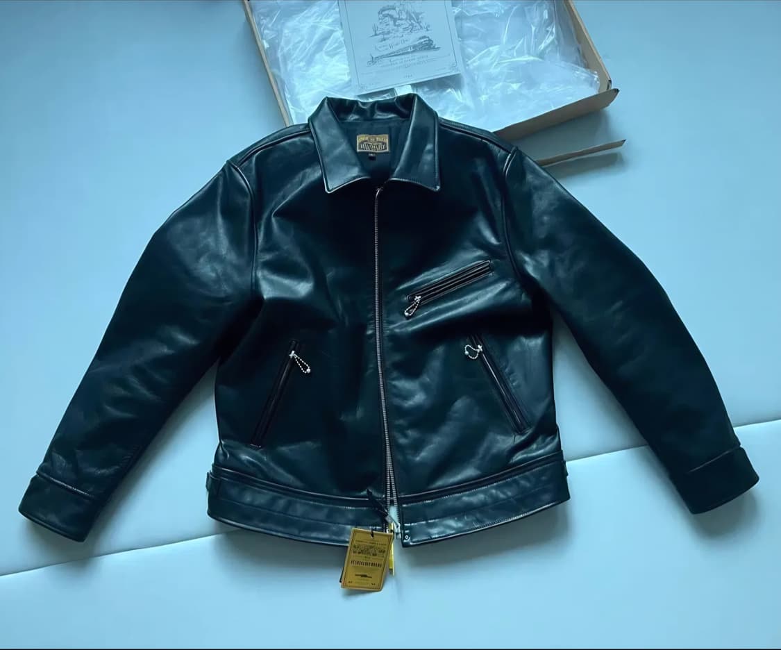 VELUOKLDLY 말가죽 홀스하이드 가죽 레더 자켓 4xl 중홀랜드 상품이미지2