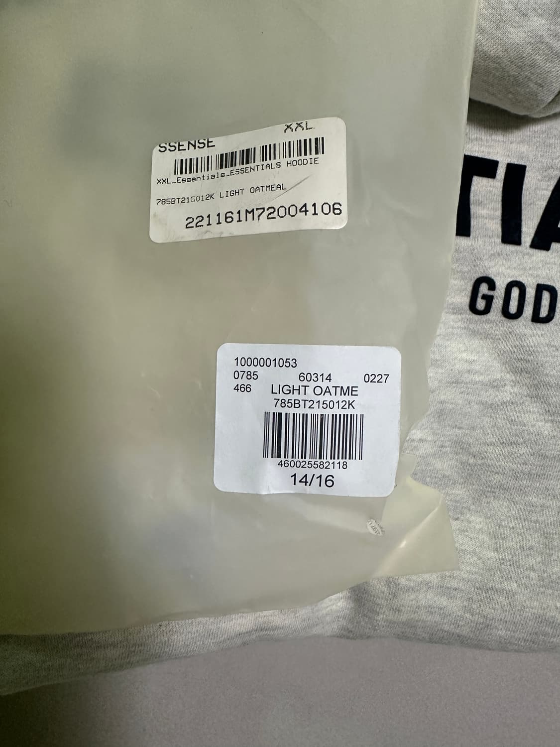 피어오브갓 에센셜 기모 후드티 키즈 (성인도 가능) 상품이미지3