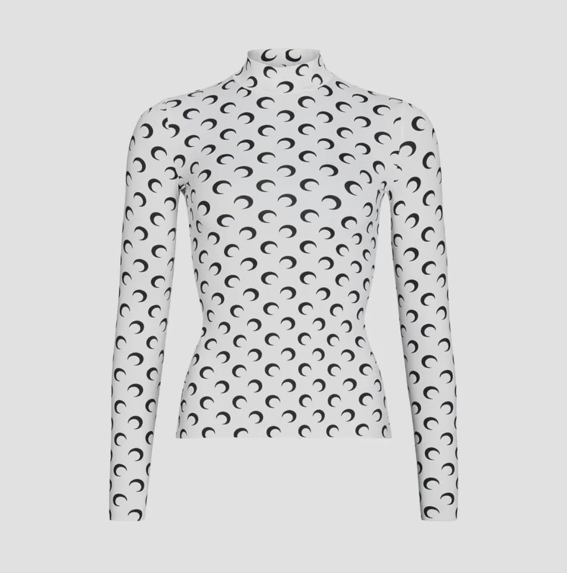 마린세르 문 프린티드 저지 롱슬리브 하이넥 상품이미지1