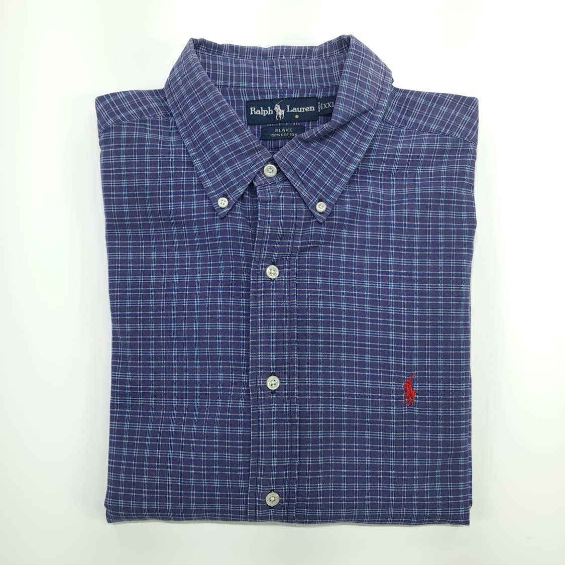 CN753 2XL 폴로 랄프로렌 네이비잉크 스몰타탄체크 긴팔 셔츠 남방 상품이미지8