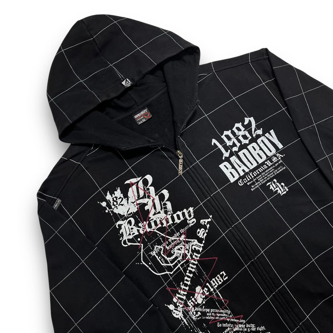 배드보이 00s 펑크 모드 레터링 시그니처 로고 후디 집업 상품이미지2