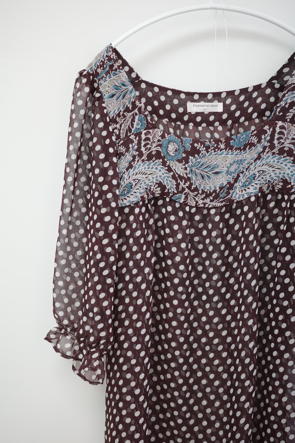 Winebrown dot blouse 상품이미지5