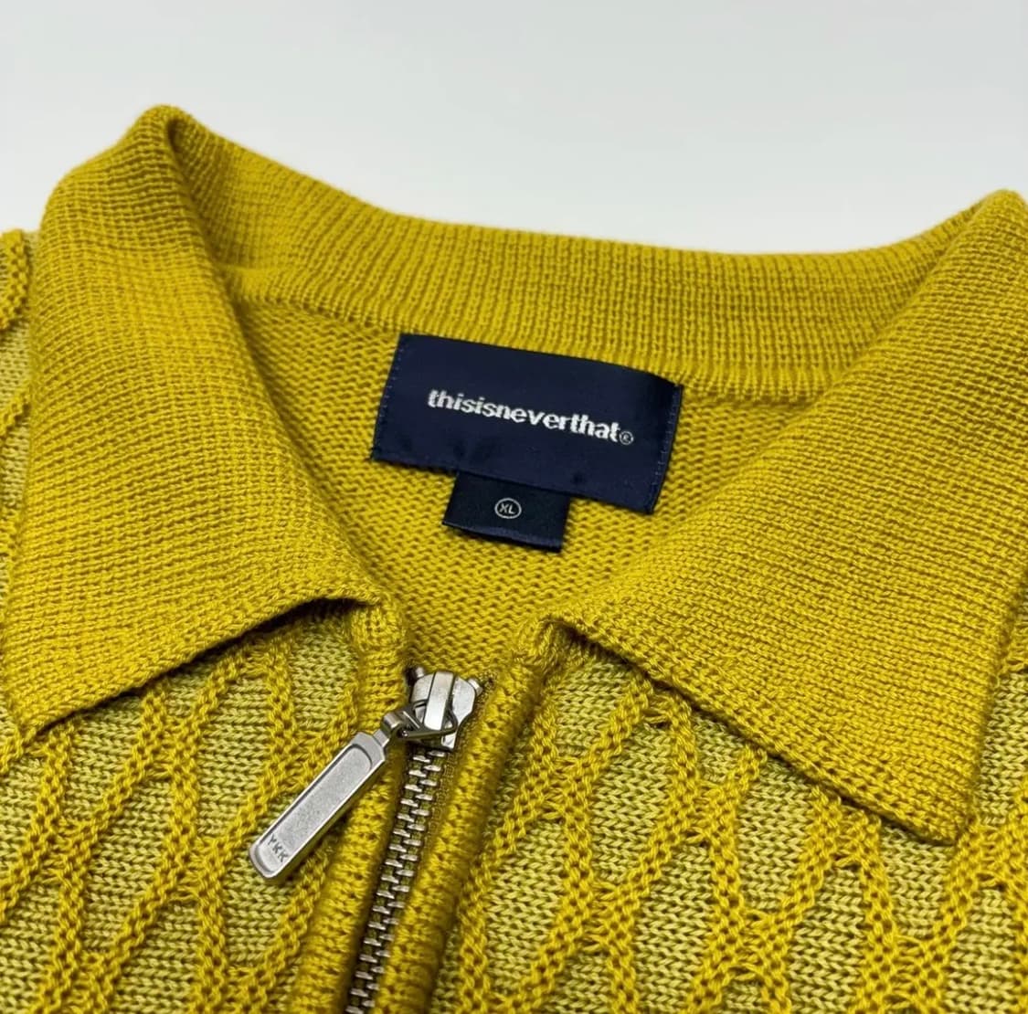 디스이즈네버댓 니트 집업 가디건 옐로우 xl 상품이미지3