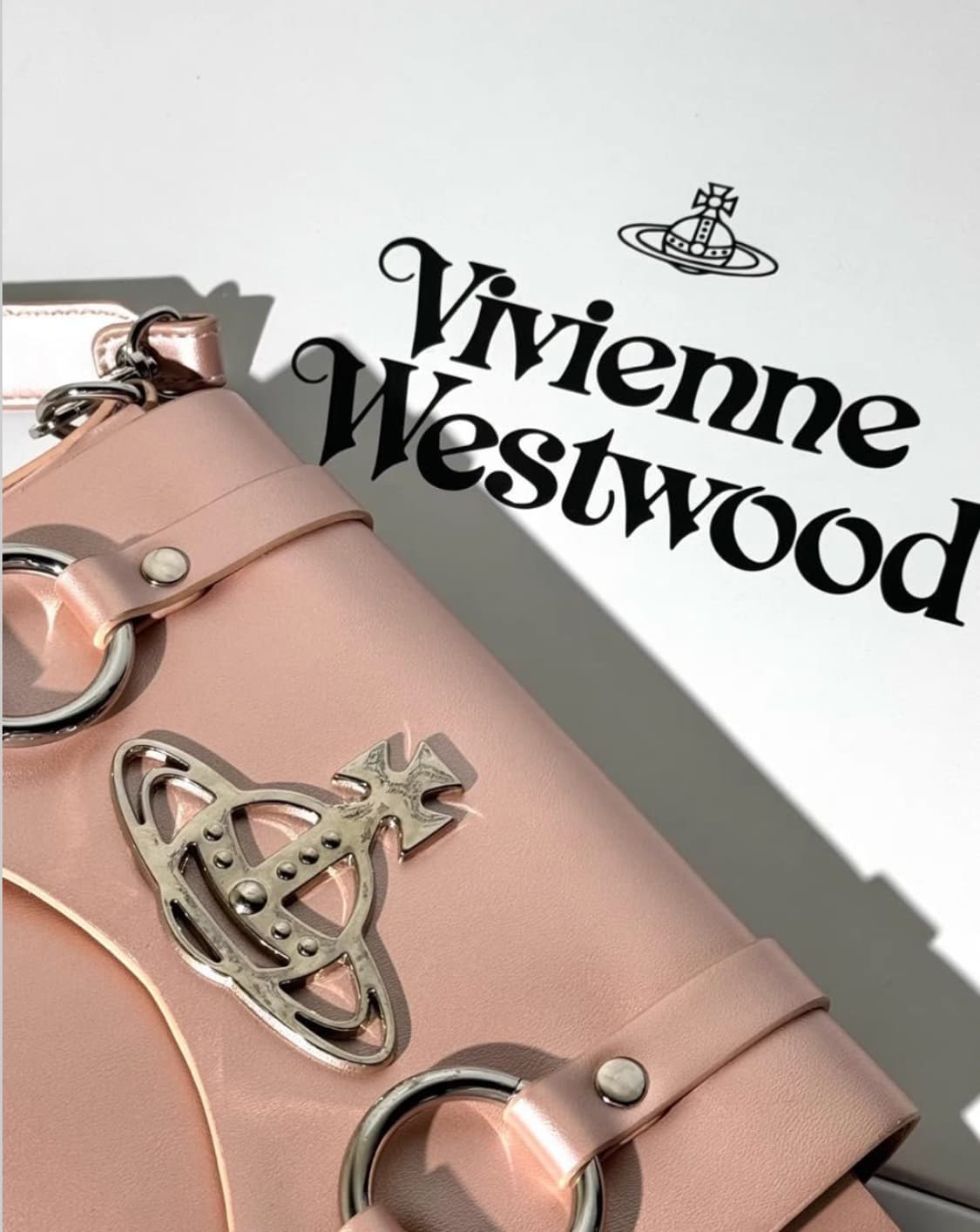 비비안웨스트우드 아카이브 은장 orb 핑크 레더 숄더백 상품이미지6