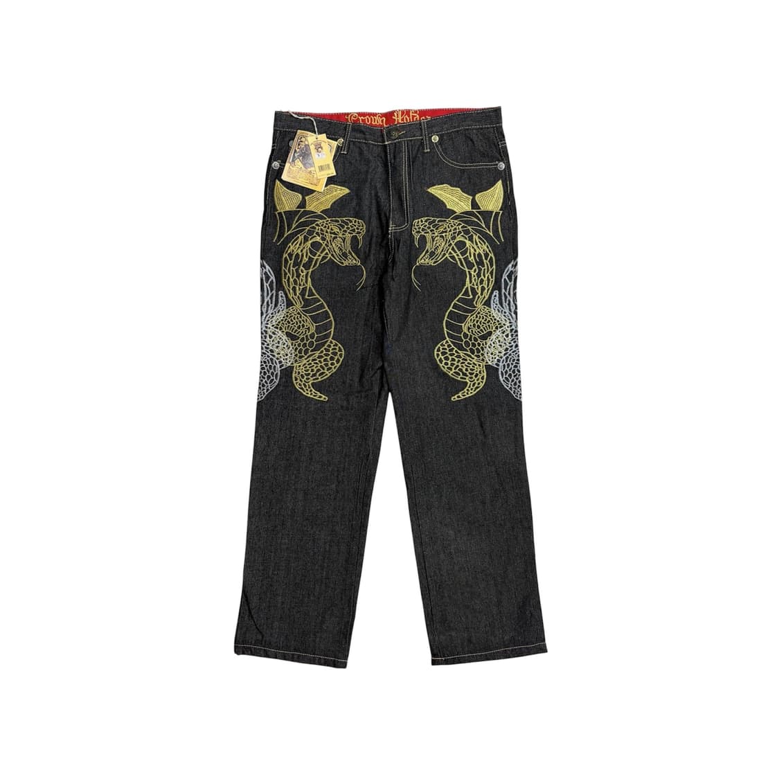 크라운 홀더 올드스쿨 빈티지 코브라 흑 청 데님 팬츠 바지 (36) 상품이미지1