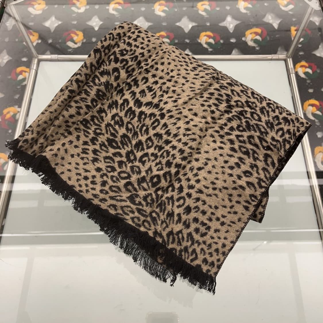 빈티지 모리 갸루 호피 레오파드 목도리 머플러 C07955 상품이미지3