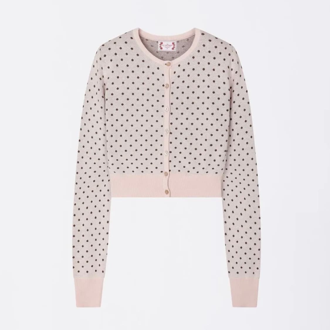 [레이 착용] 스컬프터 도트 가디건 베이비핑크 상품이미지1