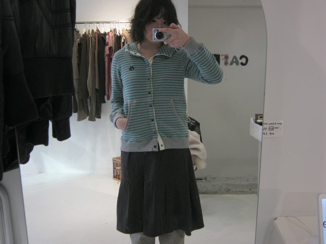 네넷 스트라이프 버튼업 후디 상품이미지4