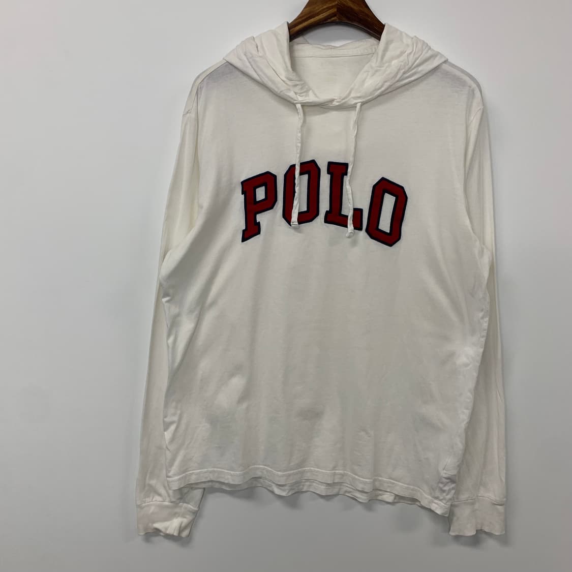 폴로 랄프로렌 스펠아웃 화이트 슬리브 후드티 상품이미지2