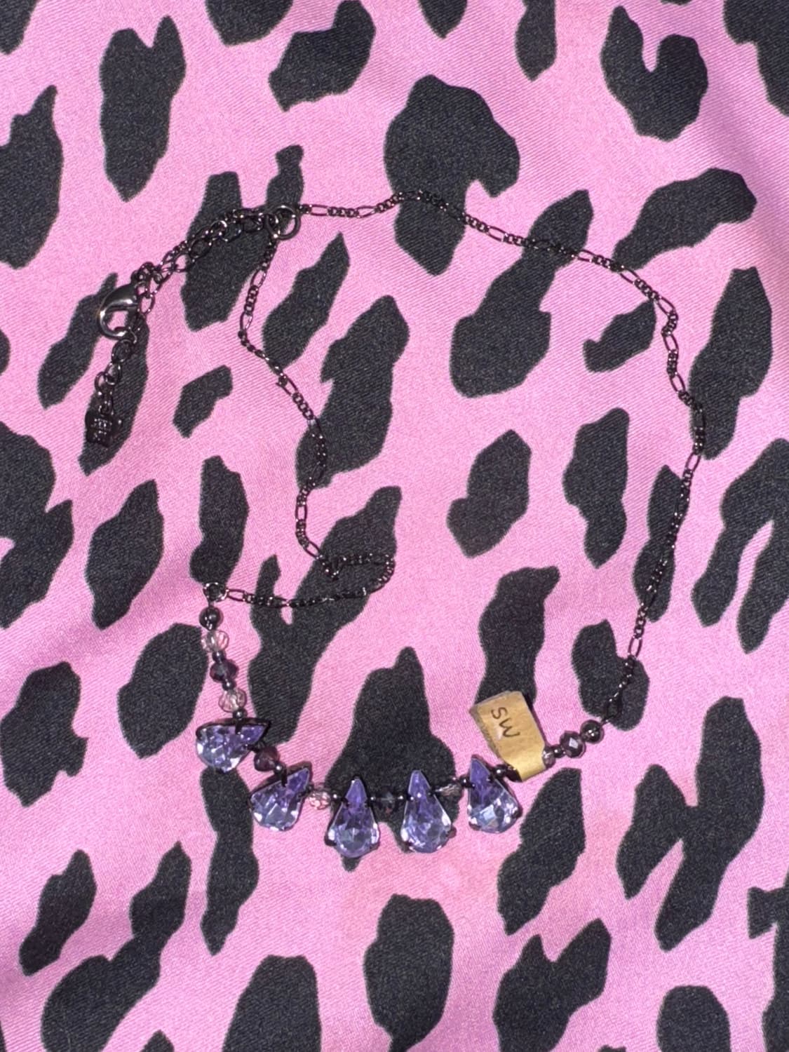 Anna sui 안나수이 퍼플 큐빅 목걸이 상품이미지4