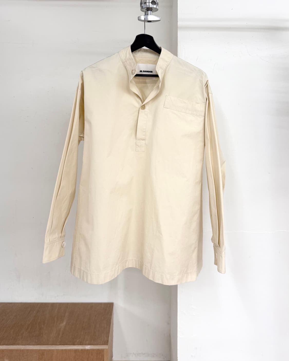 질샌더 베이지 코튼 포플린 롱슬리브 셔츠 상품이미지1