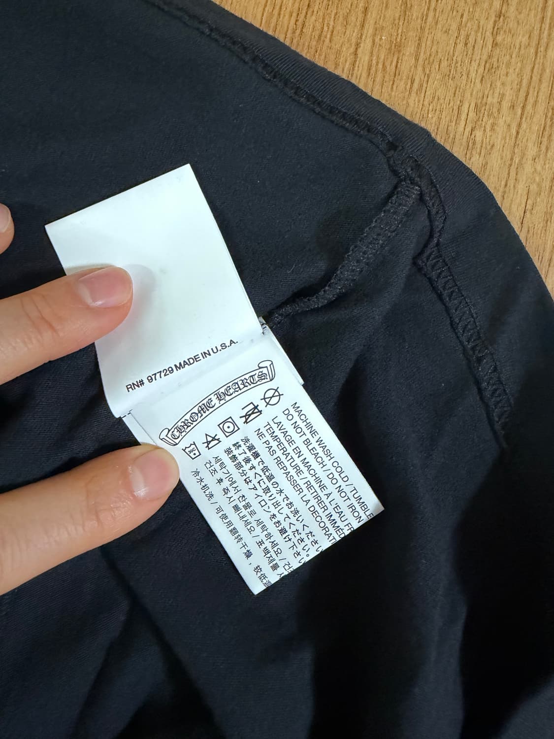 크롬하츠 스크롤로고 블랙 긴팔티셔츠 새상품 M 상품이미지7