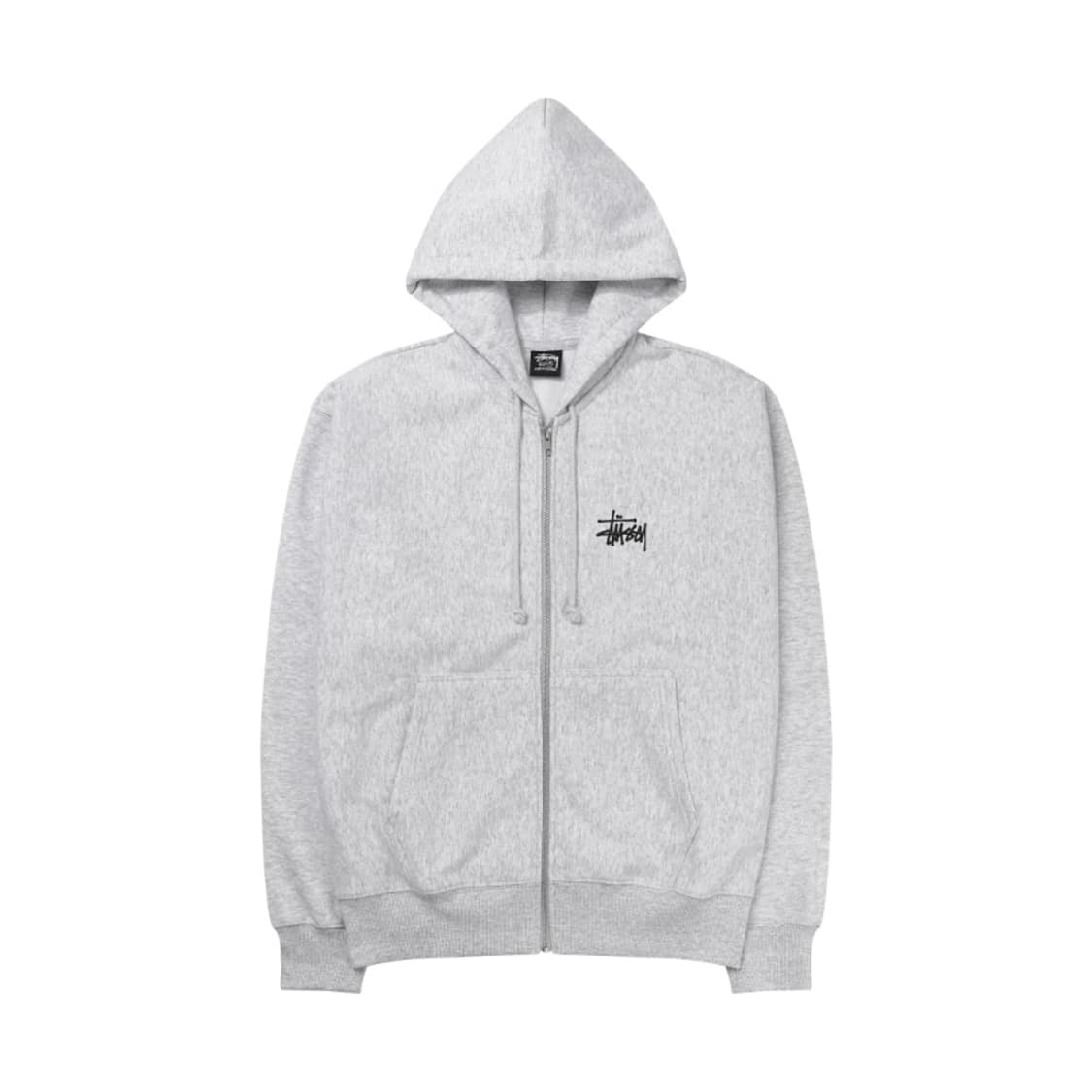 스투시 베이직 후드집업 블랙/멜란지 새상품 상품이미지3