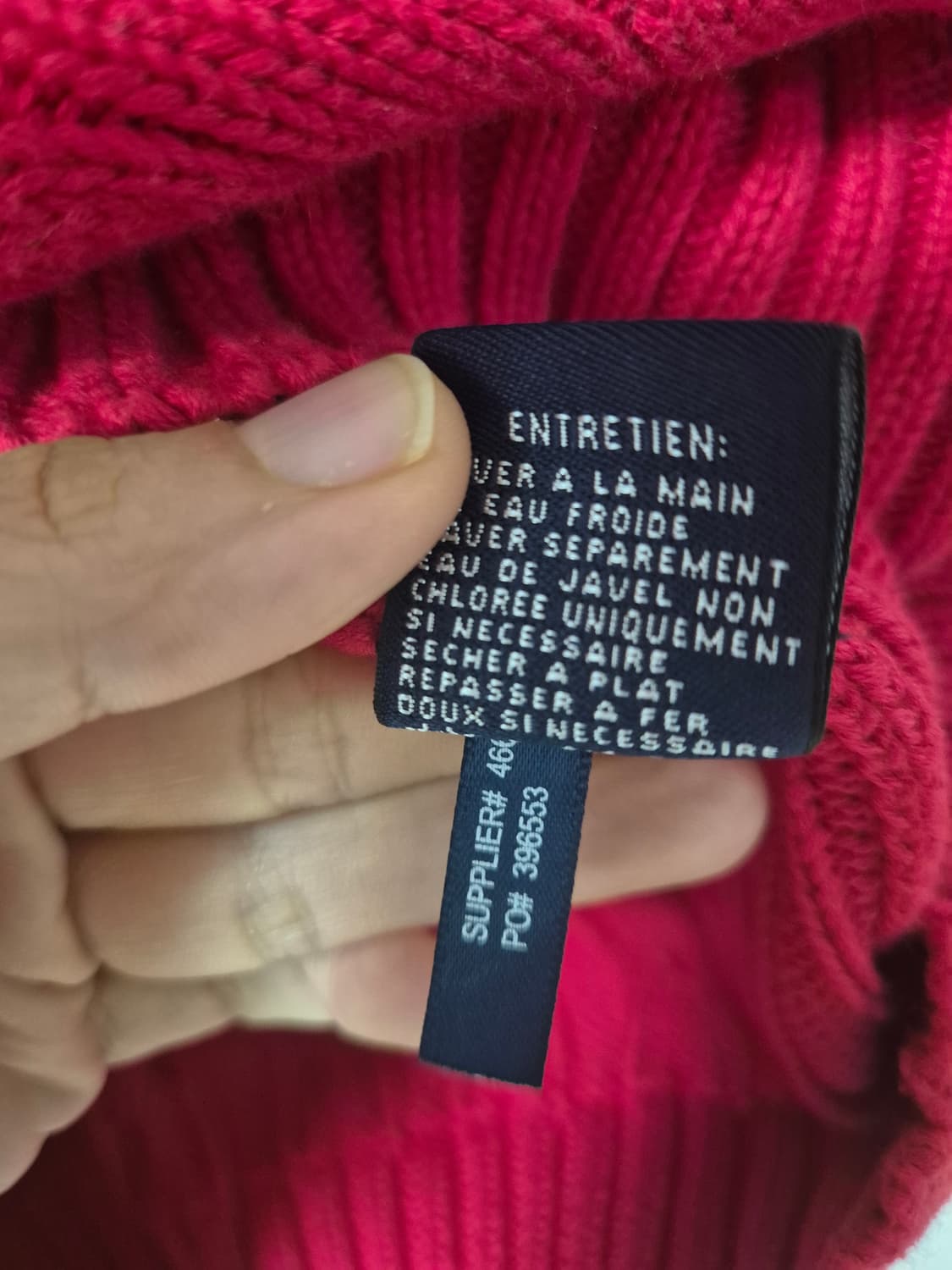 폴로 랄프로렌  케이블니트  브이넥 꽈배기 니트 라지 여성 상품이미지5