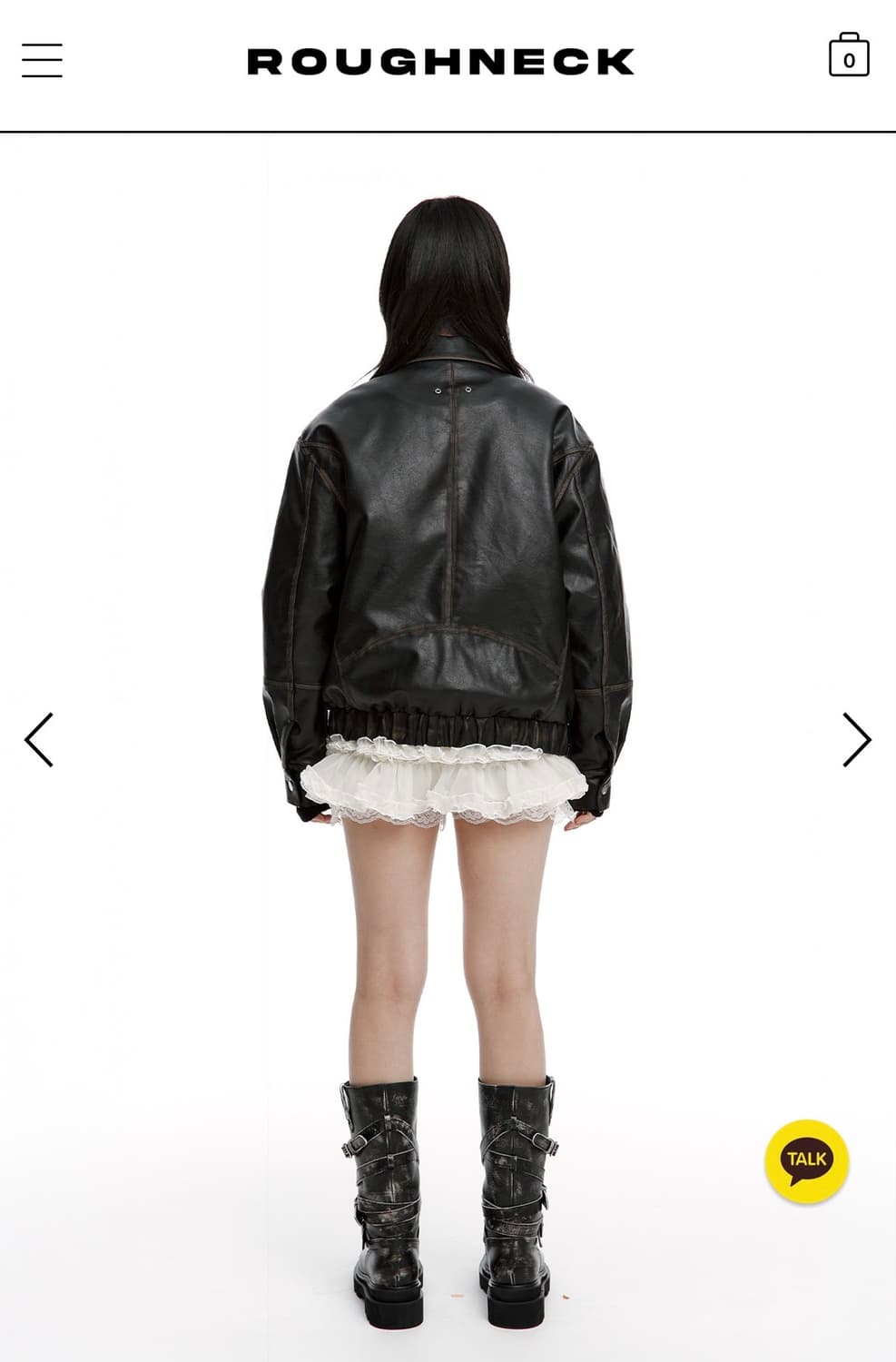 러프넥 레더 블루종 자켓 상품이미지3