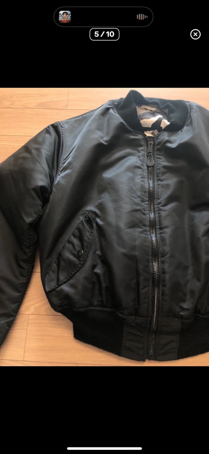 90s HOPE mfg 블랙 MA-1 시티 카모 안감 상품이미지5