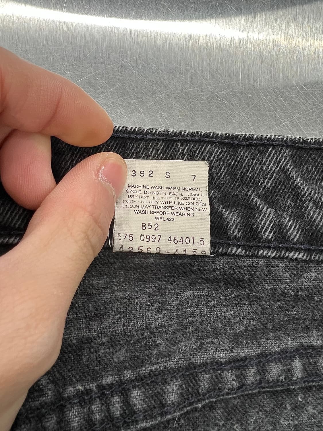 리바이스 560 가먼트 워시 릴렉스 오렌지 탭 데님 팬츠 상품이미지8