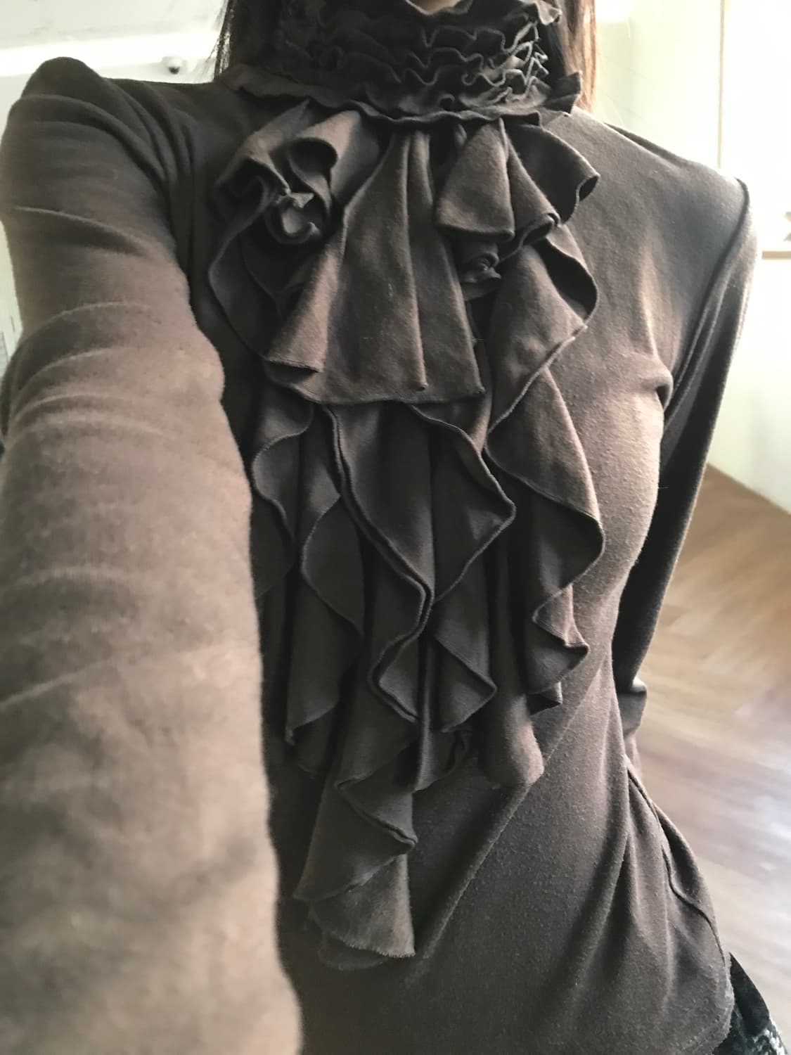 vintage brown frill top 상품이미지2