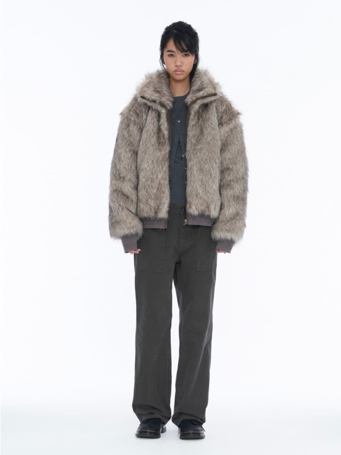 Fur Jacket Grey M 상품이미지1