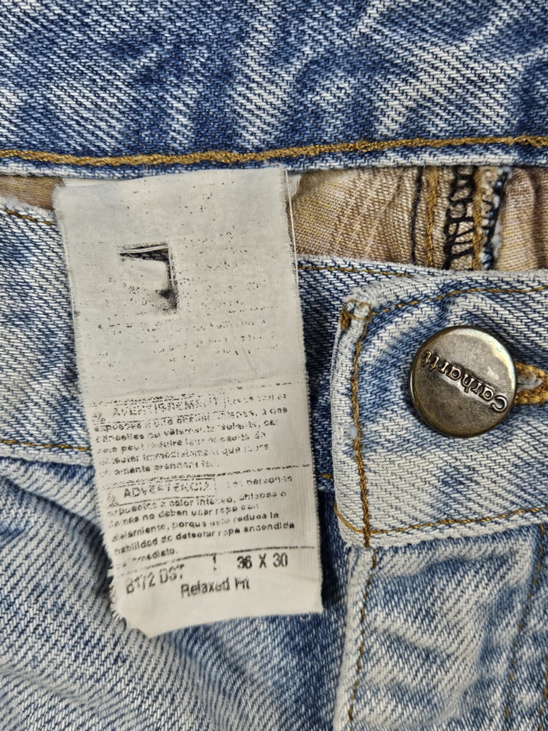 칼하트 헤비 플란넬 워시드 데님 워크 팬츠 ( 36X30 )/ 10518 상품이미지8