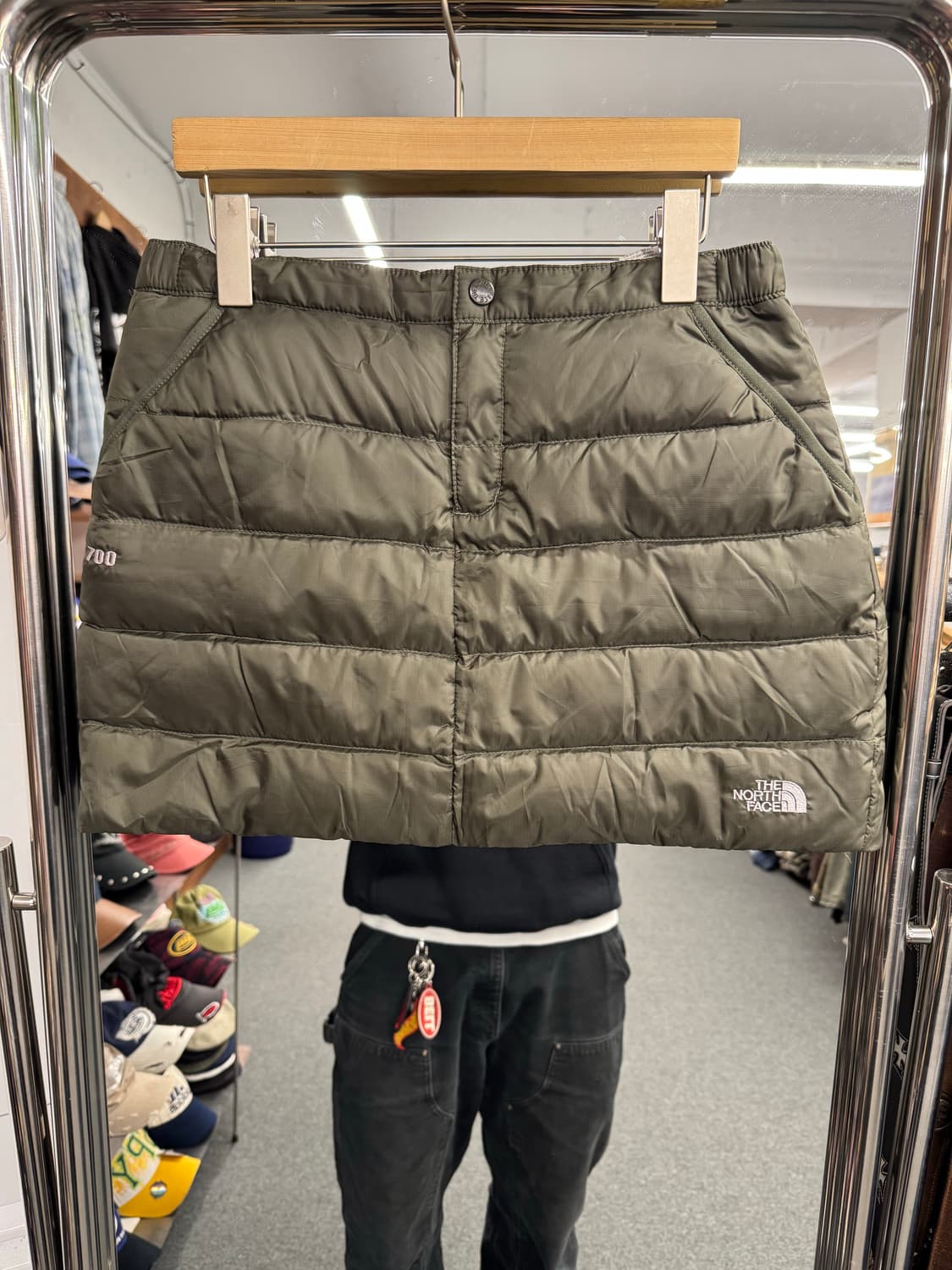노스페이스 700 카키 패딩 스커트 상품이미지1