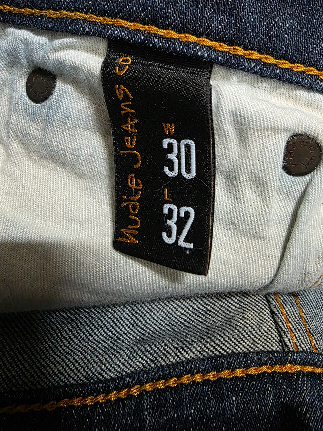 누디진 딥블루  워싱데님 팬츠w30 L32 100%오가닉코튼 상품이미지6