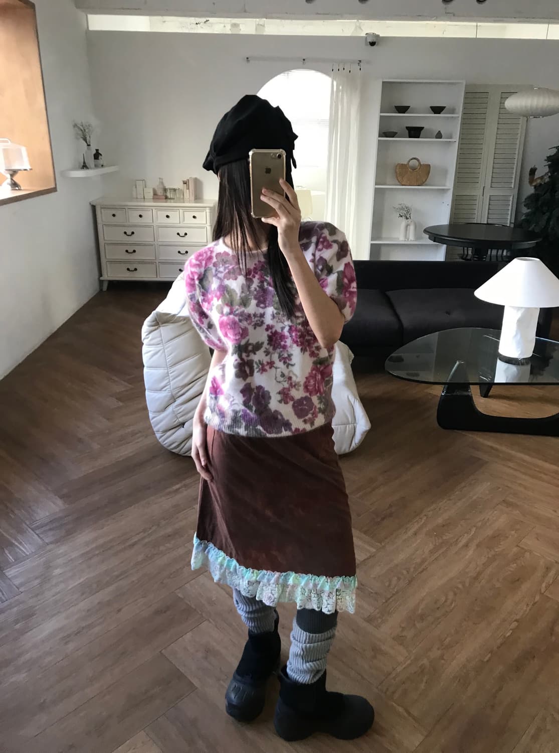 vintage flower pattern knit 상품이미지6