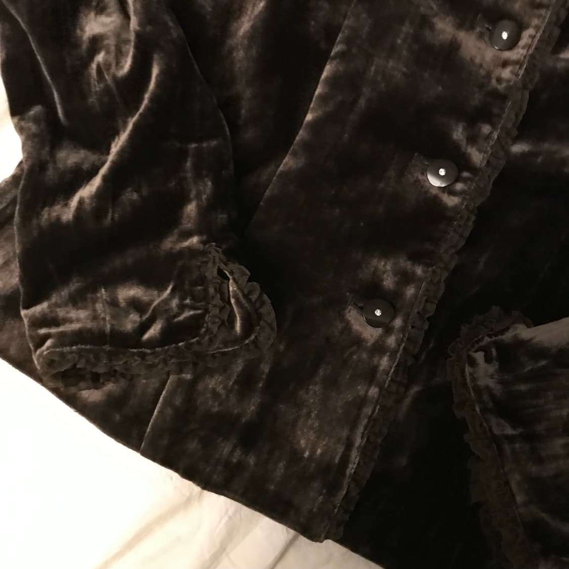 JPN Vintage 로리 갸루 브라운 벨벳자켓 상품이미지4