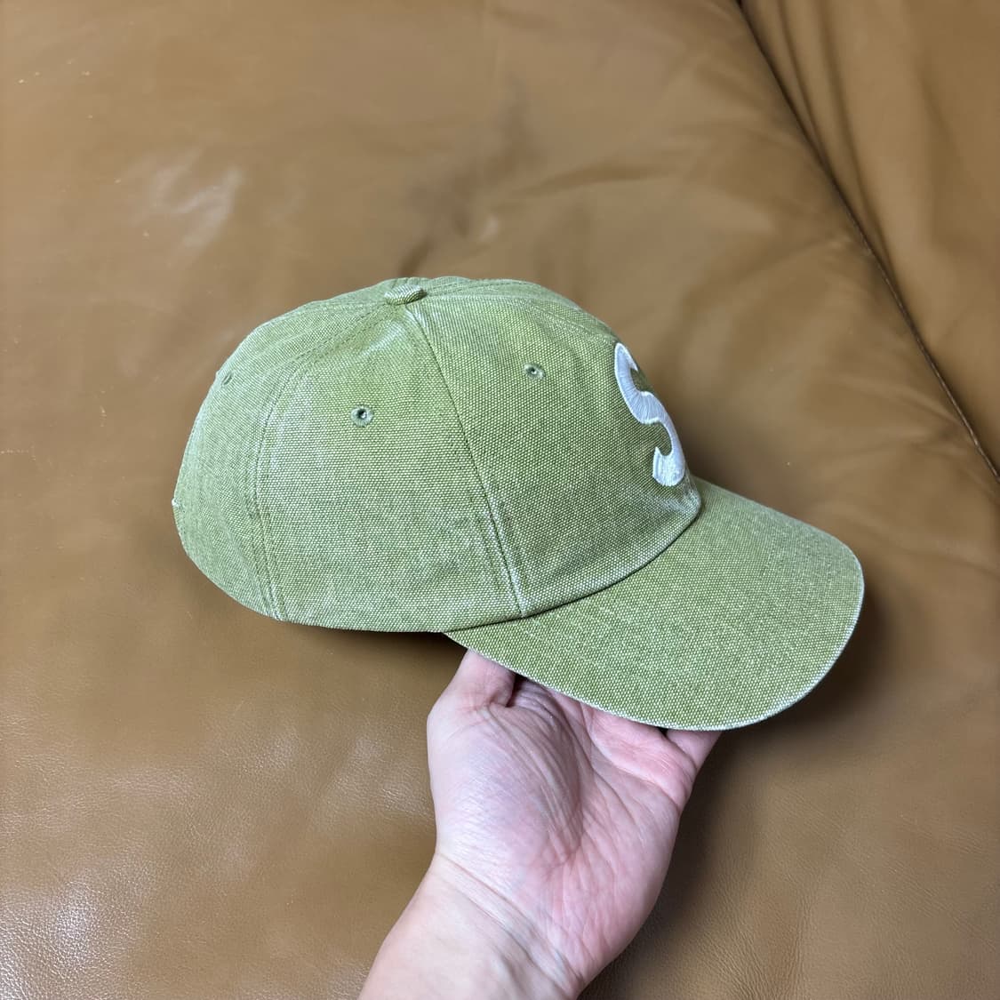 슈프림 S로고 볼캡 모자 피그먼트 워시드 탄 상품이미지3