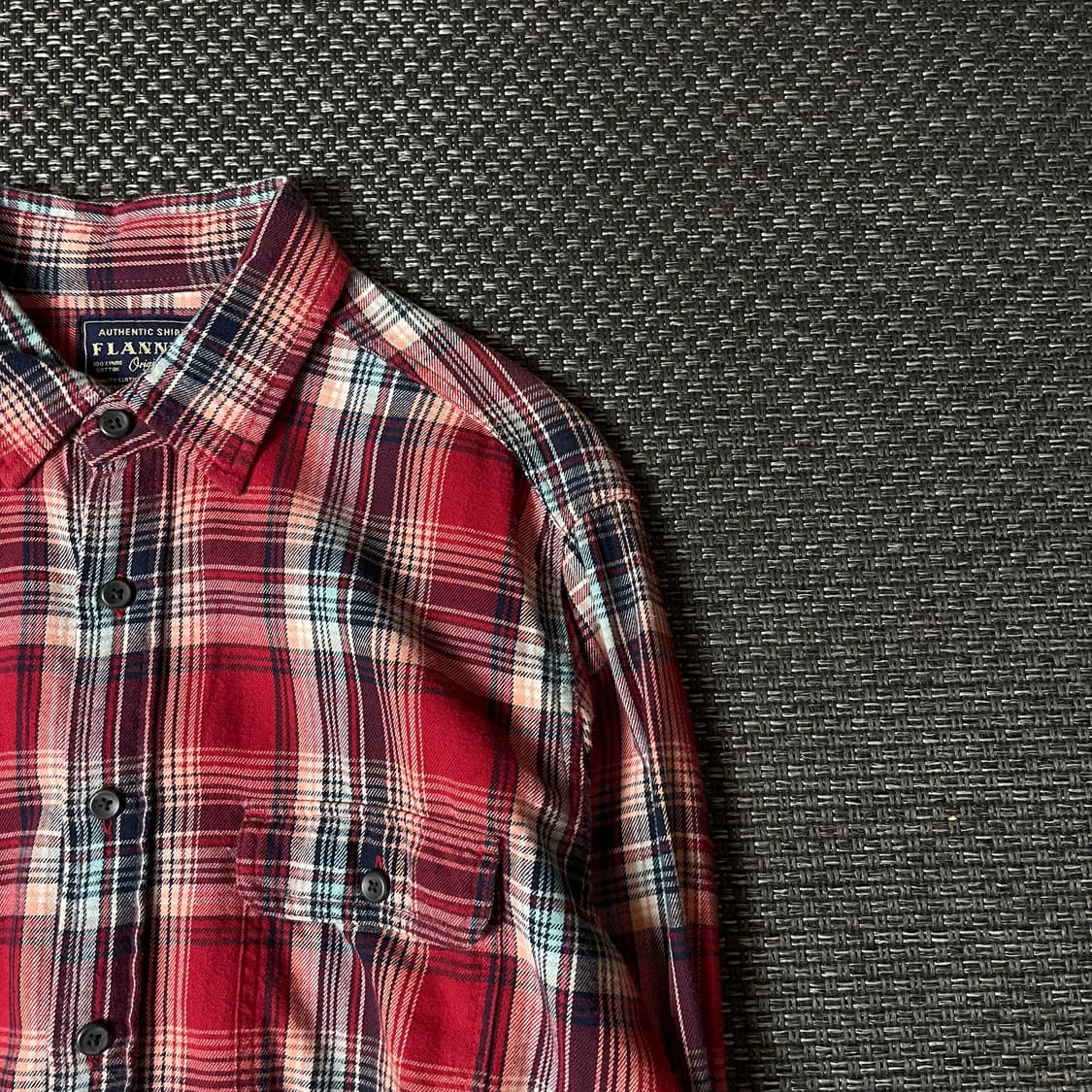 유니클로 플란넬 레드 체크 긴팔 셔츠 L 상품이미지3