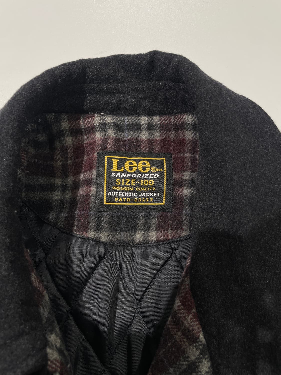 lee 블랙 체크 슬리브 울 집업 자켓 상품이미지7