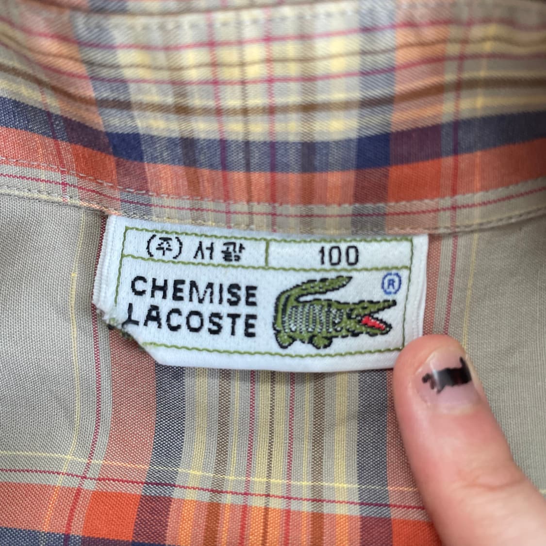 Lacoste  라코스테 자수 포켓 체크셔츠 상품이미지6