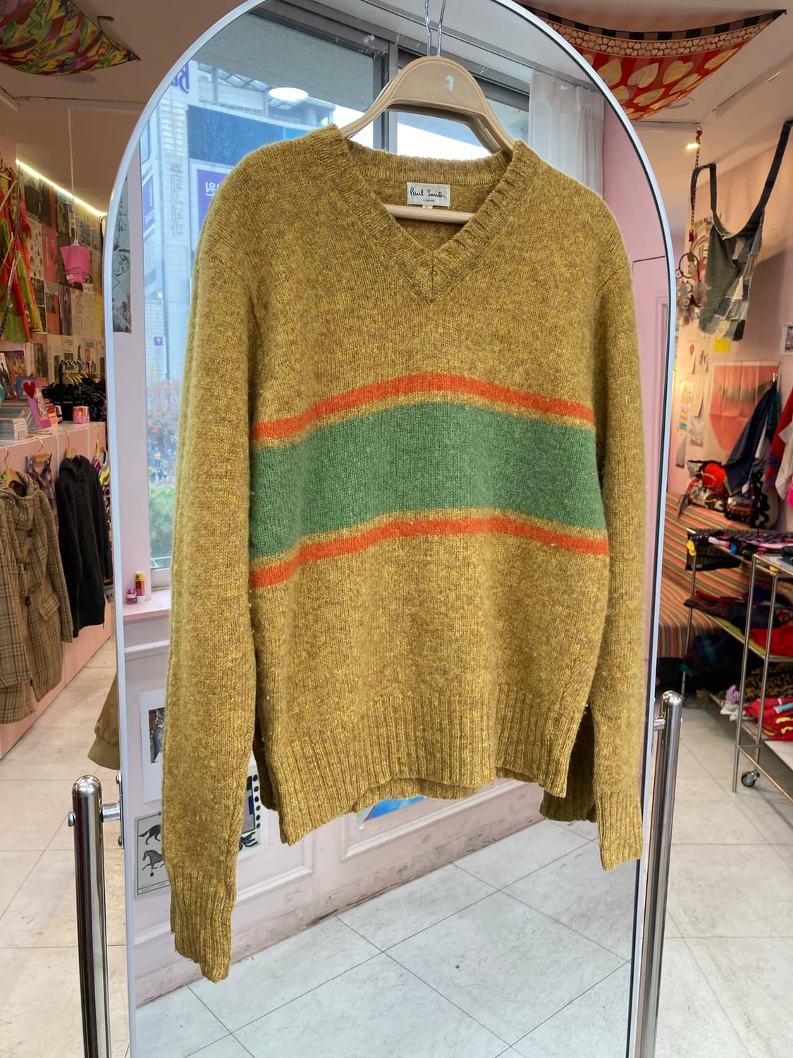 폴스미스 PAUL SMITH 울 100% 옐로우 니트 상품이미지1