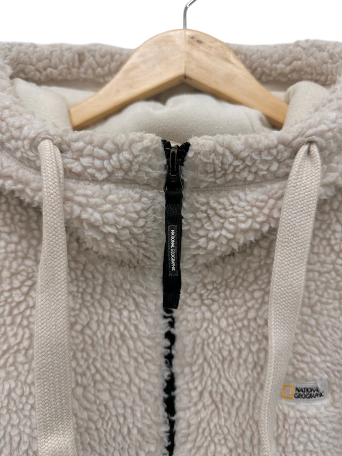 내셔널지오그래픽 뽀글이 플리스 후리스 후드집업 아이보리 (L) 상품이미지3