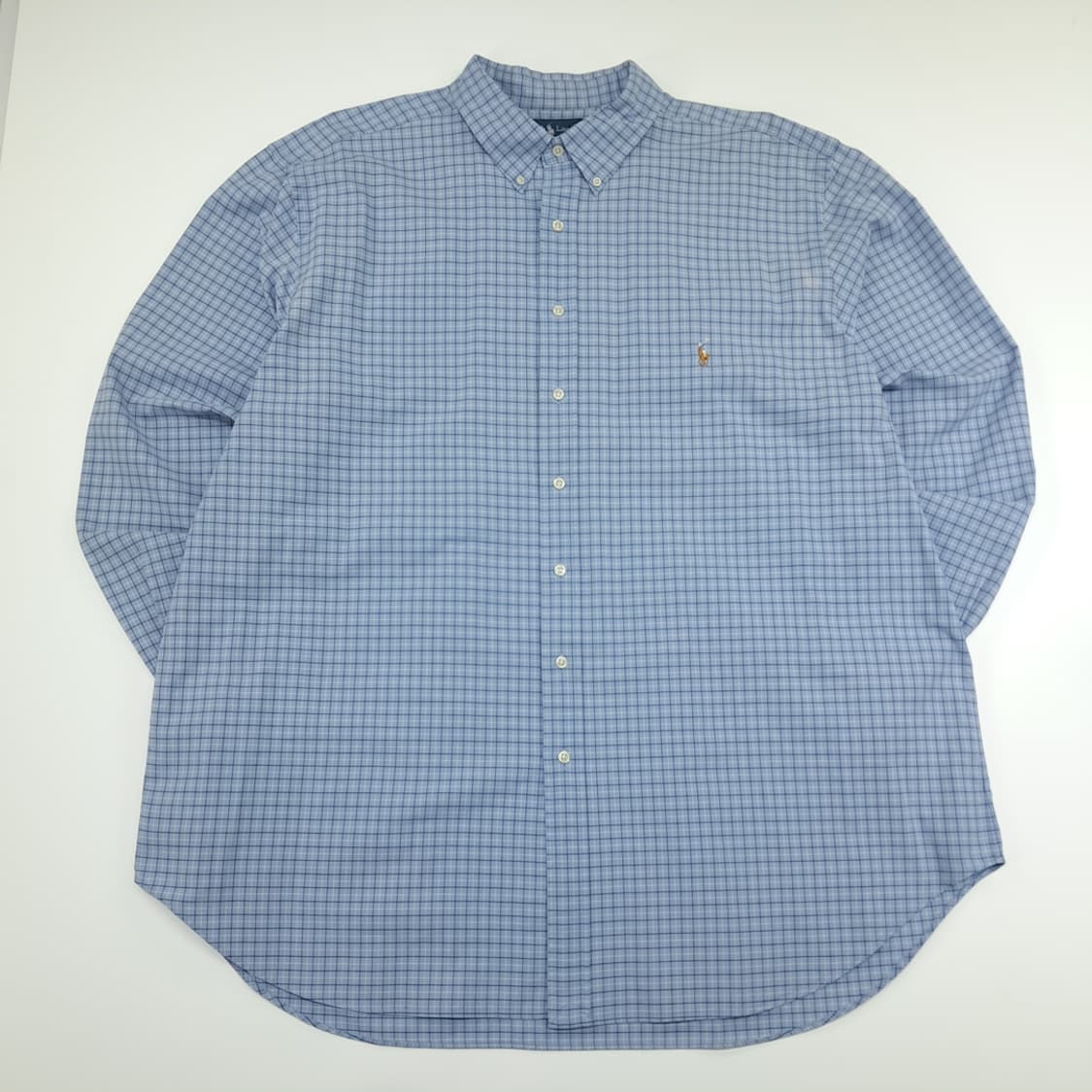 CN862 3XLT 폴로 랄프로렌 스카이블루 마이크로체크 긴팔 셔츠 남방 상품이미지1