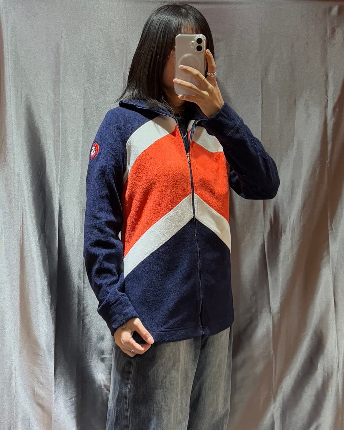 M 폴로랄프로렌 L-RL 사선 배색 플리스 집업 상품이미지1