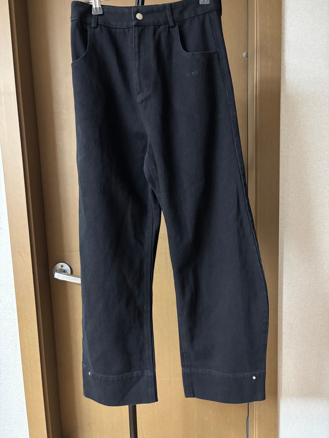 질샌더 여성 블랙 와이드 데님 바지 S 상품이미지1