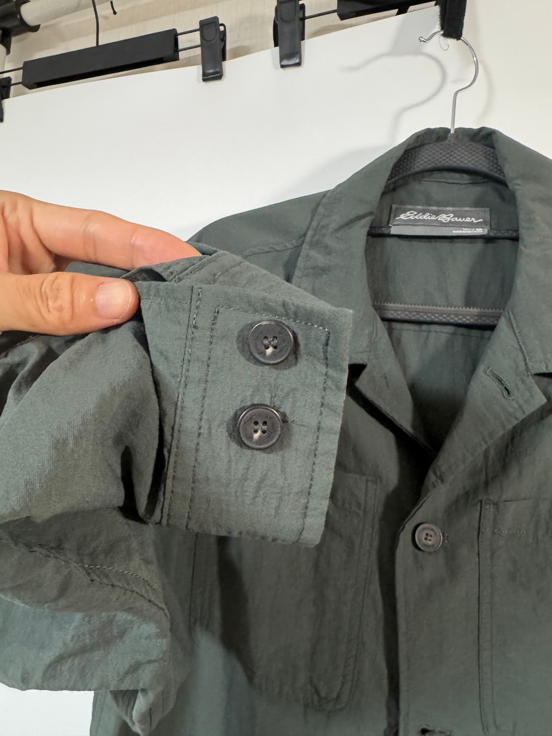 포터리맛 Eddie Bauer 카키그린 셔츠 자켓 100-105 상품이미지4