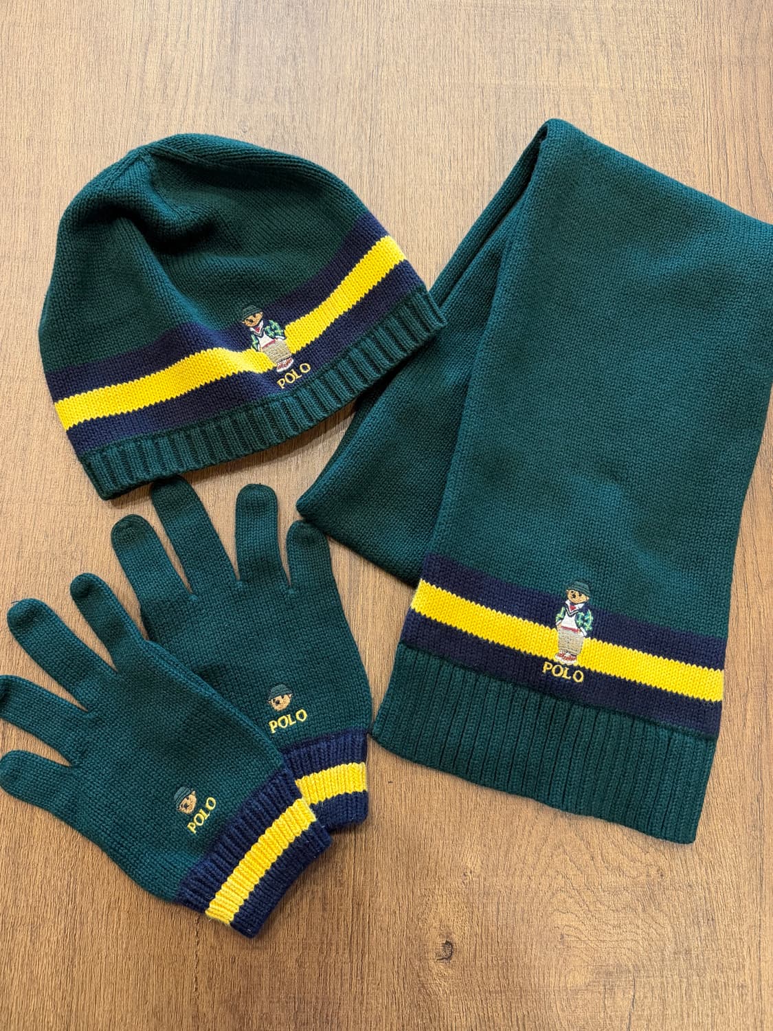 Polo ralph lauren 폴로베어 머플러 비니 글러브 세트 상품이미지1