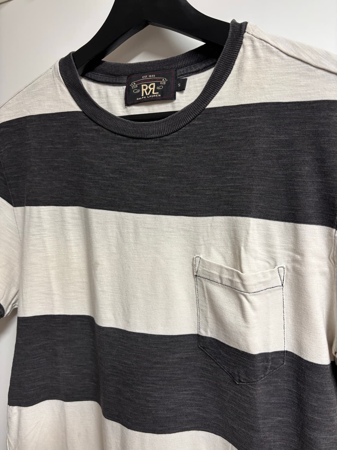 [S] RRL 스트라이프 티셔츠 블랙/화이트 상품이미지3