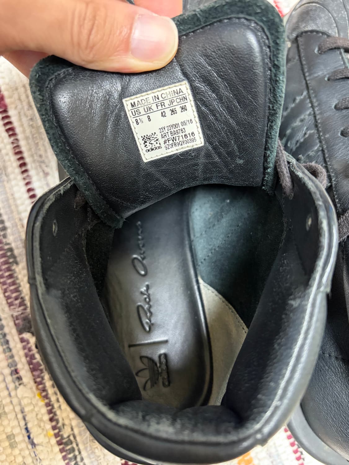 아디다스 릭 오웬스 마스토돈 트리플 블랙 265 상품이미지3