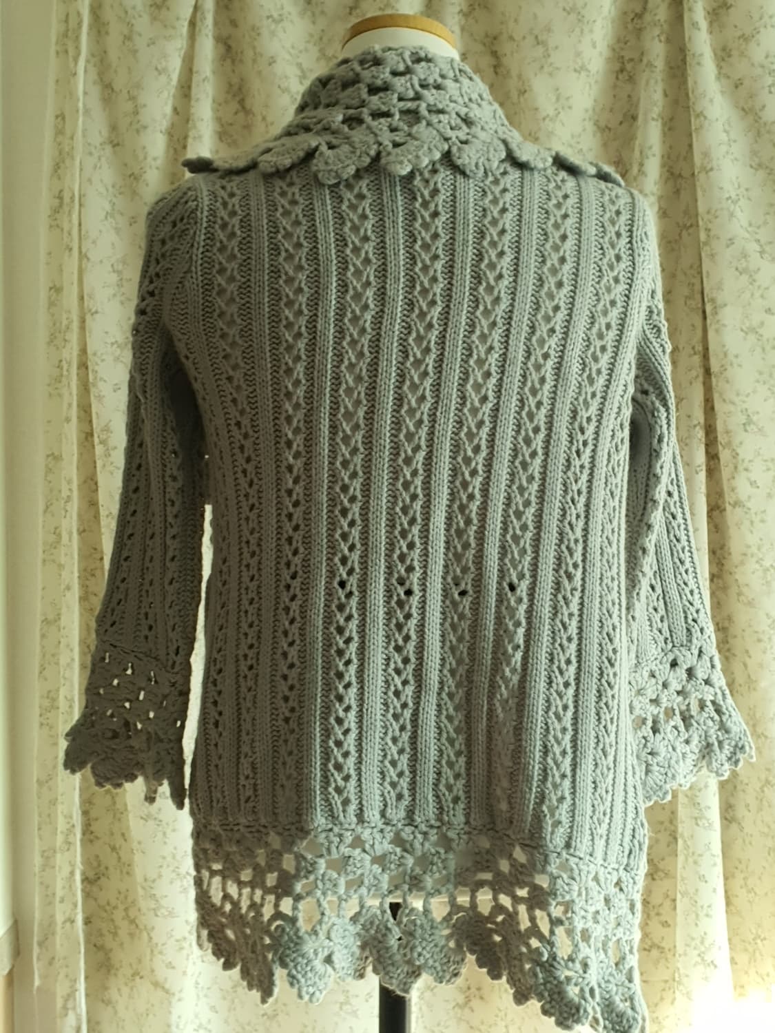 [빈티지] 크로셰 뜨개 가디건 회색 상품이미지3