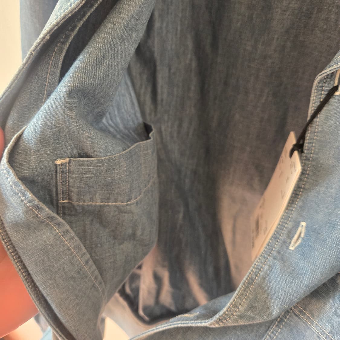 유니클로X르메르 샴브레이 셔츠블루종 상품이미지5