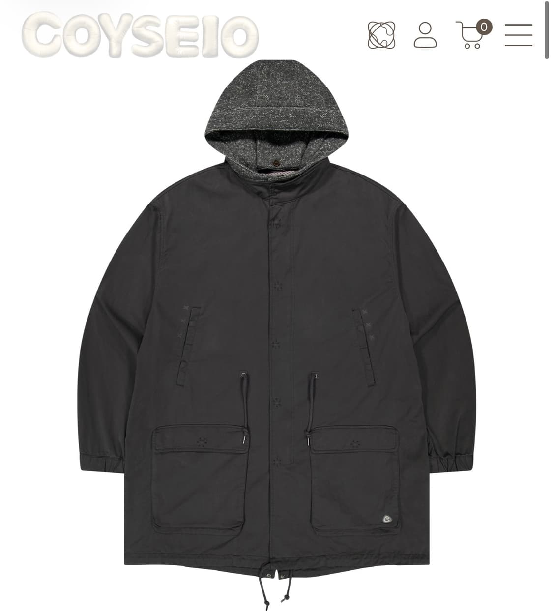 교환] 코이세이오 위시드 야상 차콜 -> 카키 새상품 교환 상품이미지1