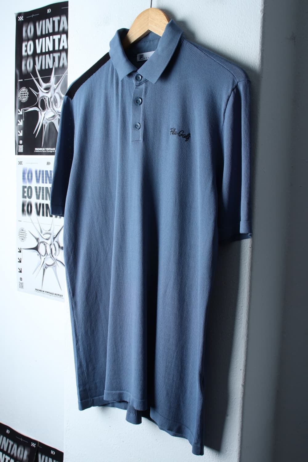 (L-XL) 휠라 반팔 카라 티셔츠 골프 기능성 연블루 부들-H30398 상품이미지1