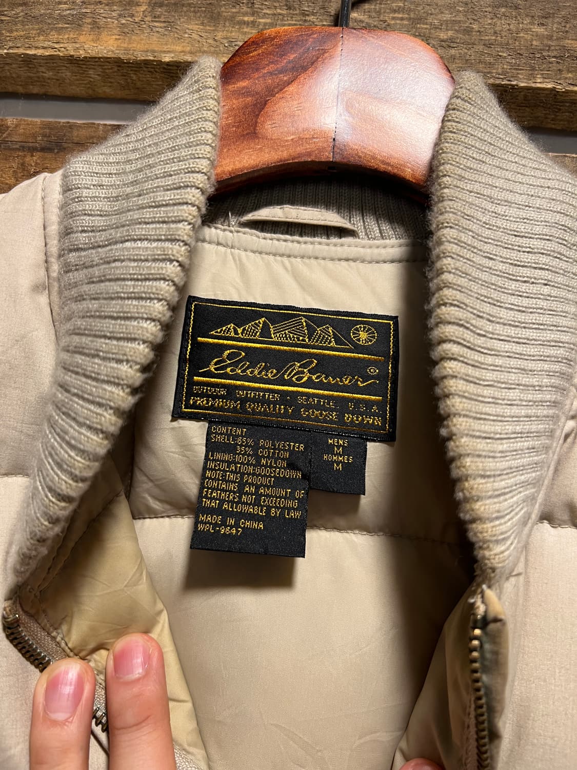 [M]90's 에디바우어 USA 캐나디안 베이지 다운 베스트 상품이미지2