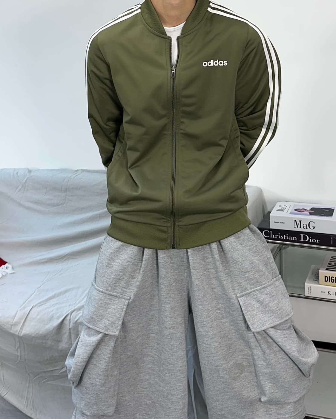 아디다스 카키 올리브 져지 L 상품이미지3